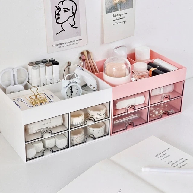 Stationery Organizer Desk Organizer with Drawers Jewelry Storage Box for Office 2