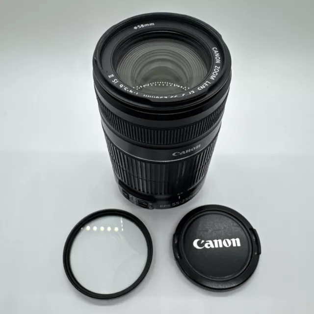 Canon EF-S 55-250mm f/4.0-5.6 IS Lens w/ UV protective filter