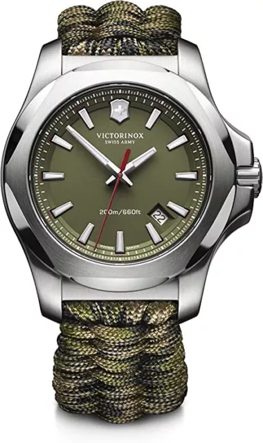 NEW VICTORINOX I.N.O.X Men's 241727 Green Camo Swiss Quartz Watch MSRP $725