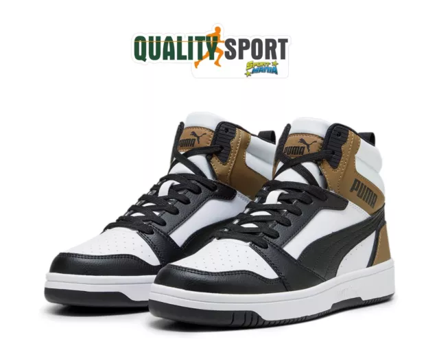 Puma Rebound V6 Bianco Nero Fango Scarpe Shoes Uomo Sportive Sneakers 392326 09