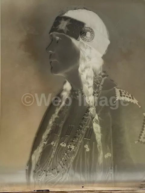 Tsianina Redfeather American Indian Singer Original Glass Plate Photo Negative