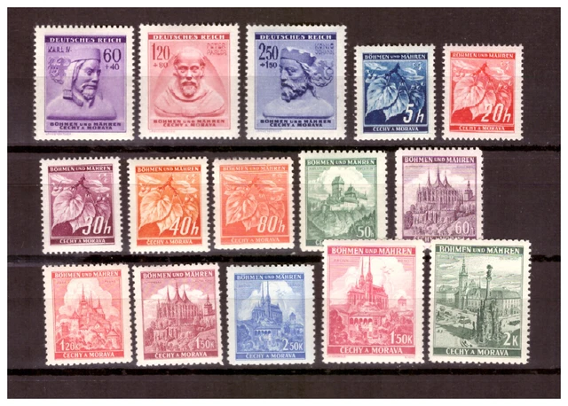 Böhmen und Mähren Sammlung Winterhilfswerk  Mi.114-116 u.a.  Falz