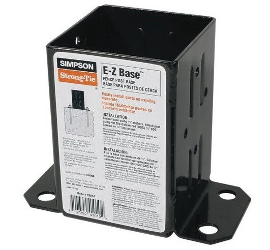 Simpson Strong-Tie FPBB44 E-Z Base, 4" x 4", Black