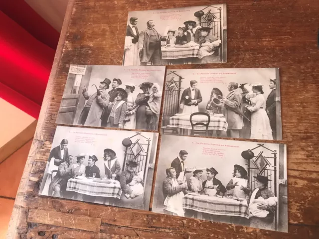 antique postcard series N 8 the family durand restaurant