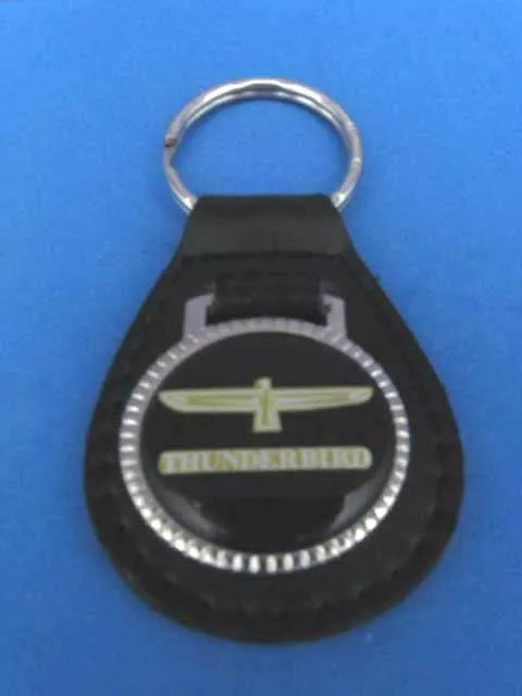 Thunderbird Auto Leather Keychain Key Chain Ring Fob #023 Black