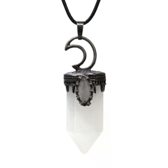Natural Healing Crystal Quartz Amethyst Stone Pendulum Hexagon Reiki Necklace