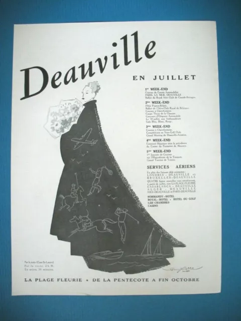Deauville Press Release In July Tourism Illustration Guy Greenhouse Ad 1948