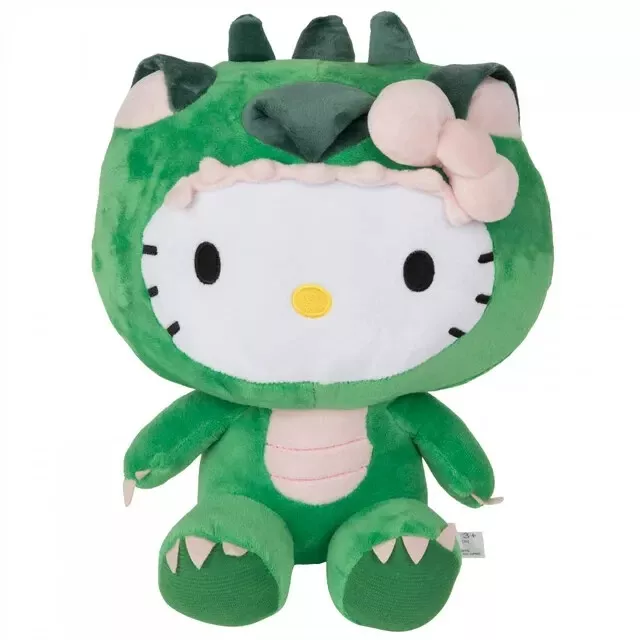 Hello Kitty Plush Toy in Green Dragon Costume 7 inch tall. Soft. Sanrio. NWT
