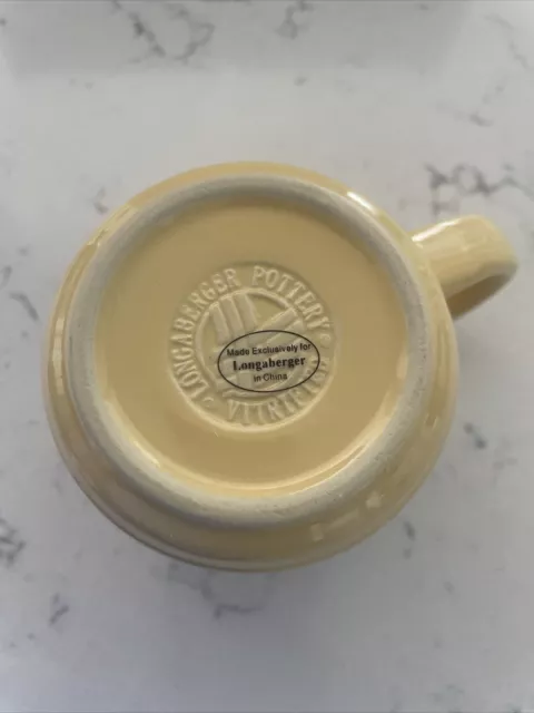 Longaberger USA Woven Traditions Pottery Butternut Yellow Coffee Mug Cup EUC