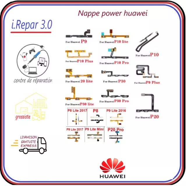 nappe power-on/off huawei p10-plus-lite-p20-pro-p30-lite-pro-p8-2017-p9-mini