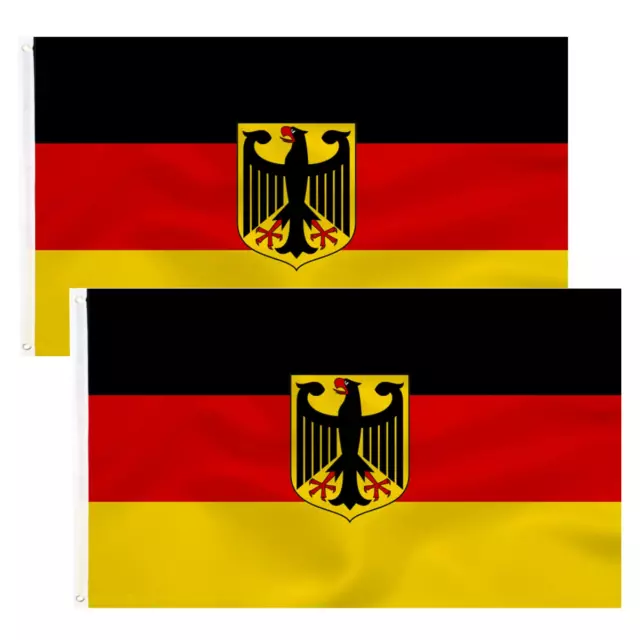 2Pcs Deutschland Fahne Mit Adler 90 X 150 Cm - Deutsche Flagge Polyester Leuchte