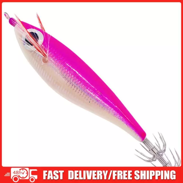 Luminous Shrimp Fishing Lure Squid Hook Cuttlefish Bait Sea Tackle (Pink)