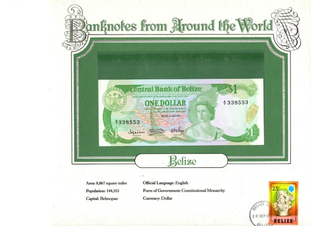 World Banknotes Belize P-43 $1 Dollar 7/1983 UNC A/7 338553