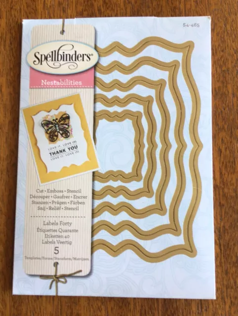 Spellbinders Nestabilities Dies - Labels 40 S4-465 Pre Owned