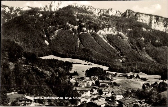 Ak Bach Aschau im Chiemgau Oberbayern, Panorama, Bayr. Alpen - 3090133