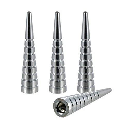 True Spike Lug Nut Cap Aluminum -73mm Spike Lines 4pc Set Chrome