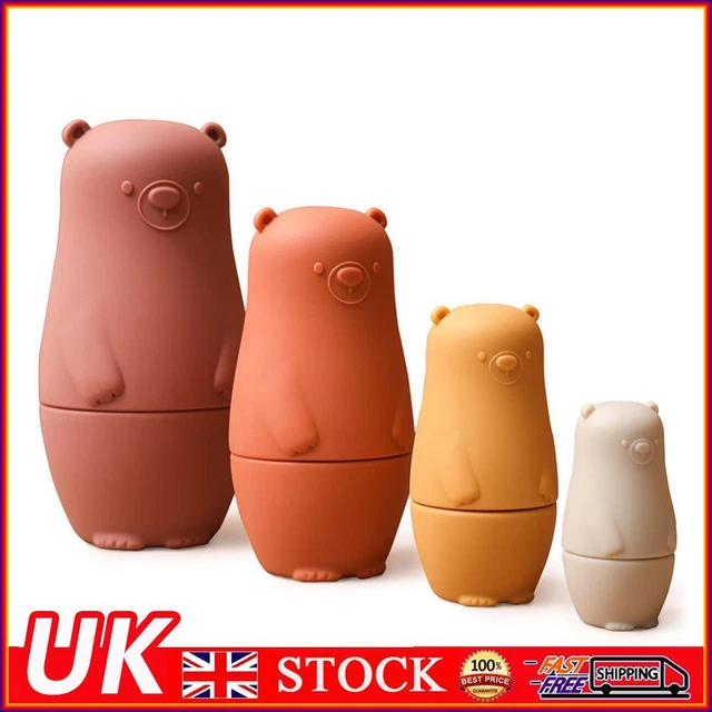 Color Size Matching Toys Gifts Montessori Toy for Boys Girls (Red Bear)