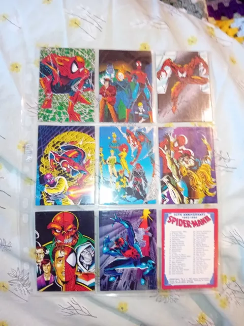 spiderman 30th anniversary collectors cards FULL SET NEAR MINT CONDITION