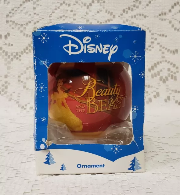 Walt Disney BEAUTY AND THE BEAST Ball Christmas Ornament with Original Box