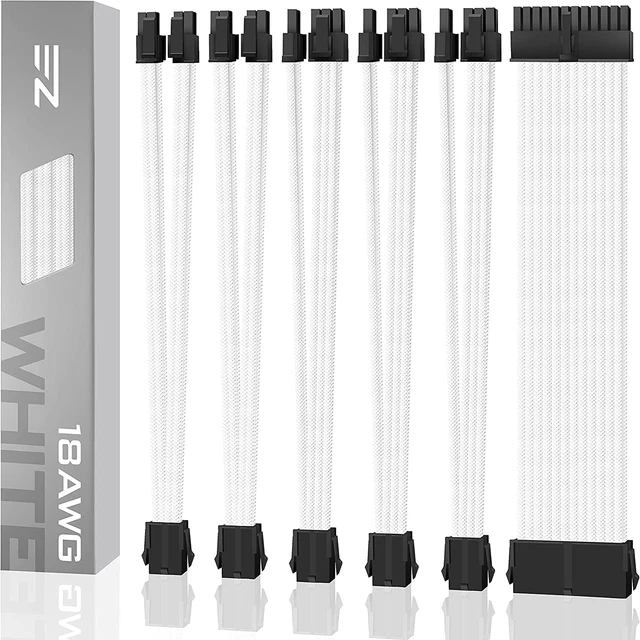 Rallonge De Câble Gainée Personnalisée Mod GPU PC Alimentation En Nylon Souple T