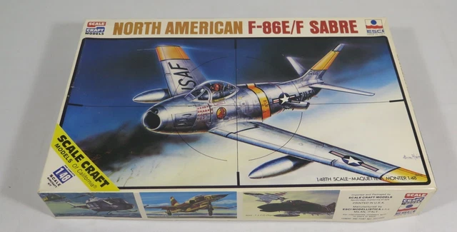 North American F-86E/F Sabre 1/48 Scale Model Kit SC-4039 Scale Craft/ESCI North American F-86E/F Sabre 1/48 Scale Model Kit SC-4039 Scale Craft/ESCI