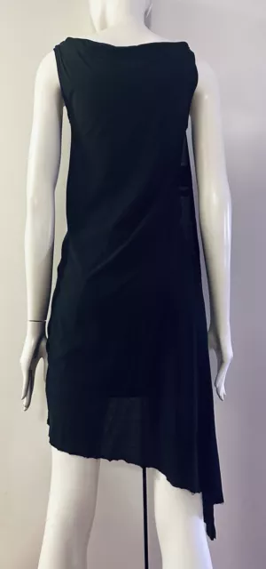 RICK OWENS DRKSHDW 2013 *rare* Sleeveless Draped Long Sheer Black Tank Dress XS 3