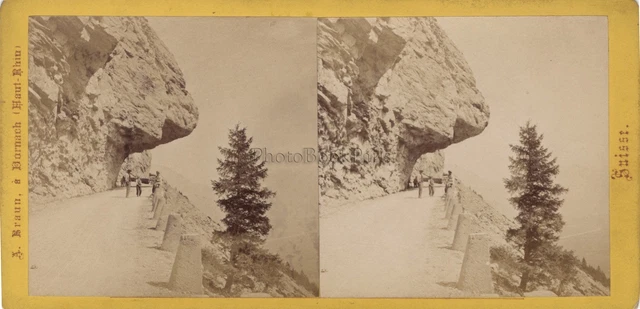 Schweiz Durchgang Foto Adolphe Braun Stereo Vintage Albumin c1865