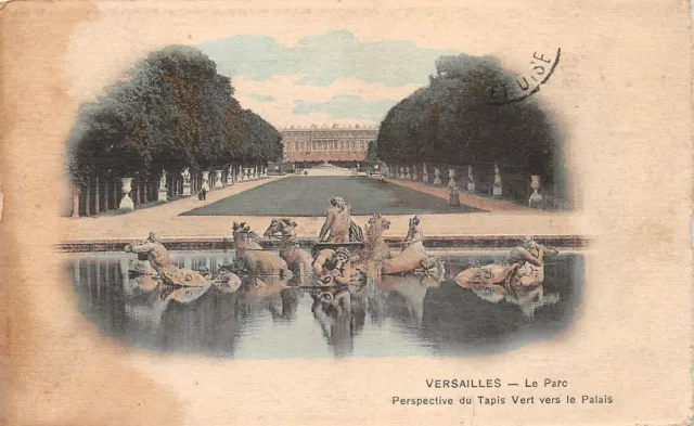 VERSAILLES - le parc - Perspective du Tapis Vert vers le palais