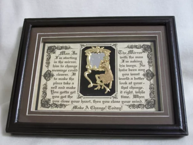 Plaque, Michael Jackson,"MAN IN THE MIRROR" Wooden Framed Gifts - Hand Designed