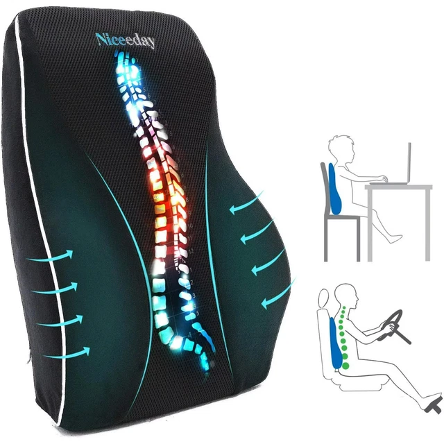 Niceeday Memory Foam Lumbar Support Pillow for Office Chair Car Lumbar Pillow