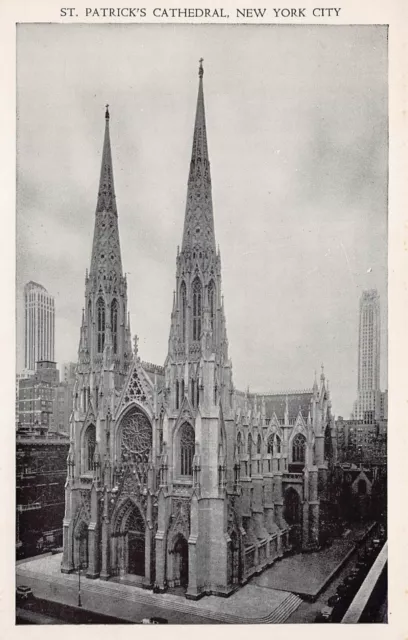 New York City NY Manhattan St Patrick's Cathedral Downtown 1930s Vtg Postcard R8
