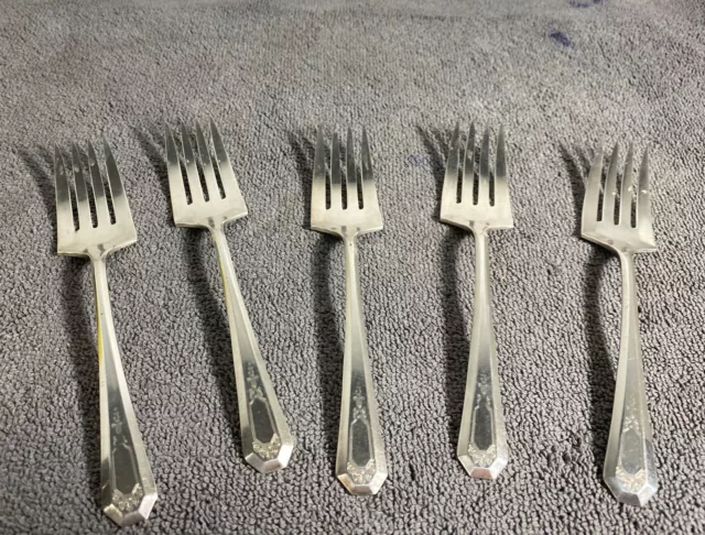 Antique 1920 WM Rogers&Son AA Dinner Fork (Pat. June 14 1920) Lot Of 5