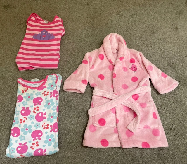 GIRLS 9-12m + BEDTIME CLOTHES BUNDLE - 3 ITEMS - INC MINICLUB (BOOTS)  - GC