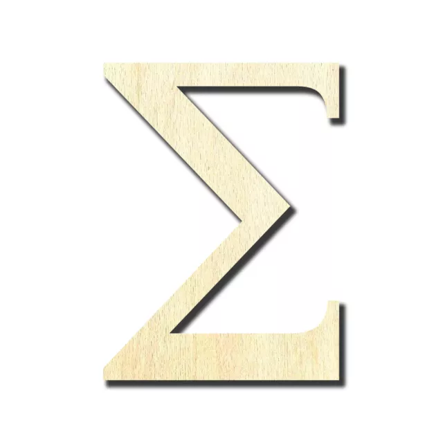 Sigma Greek Alphabet Laser Cut Out Unfinished Wood Shape Craft Supply