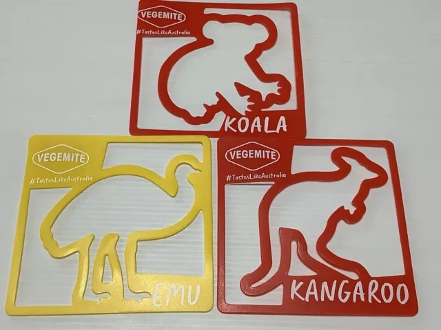 Vegemite Plastic Toast Stencil Bundle Koala, Emu, Kangaroo, Australian Animals