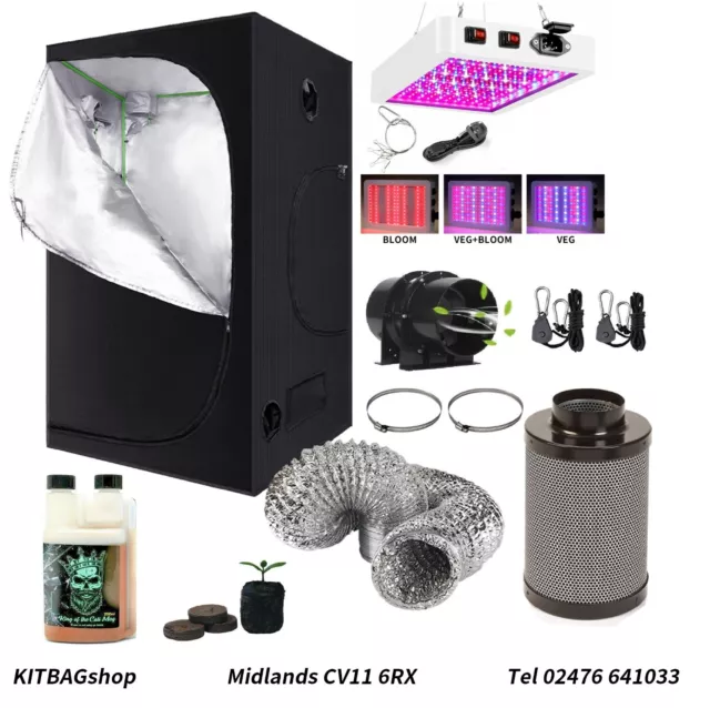 Complete Grow Tent Kit LED Grow Light Extraction Kit Low Cost Hydroponics indoor