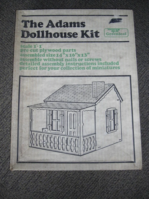 Vintage The Adams Wooden Dollhouse Kit by Greenleaf #8002~SEALED~Made in USA
