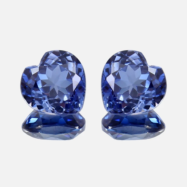 Paire De Saphirs Bleus Ceylan Naturels - Taille Coussin 11 X 9 Mm, Pureté Impeccable, Pour Bijouterie