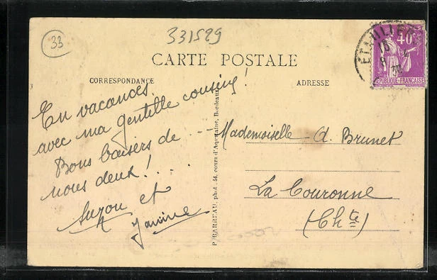 CPA Etauliers, Allee d´Amour 1930 2