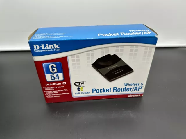 D-Link AirPlus G Pocket Router AP 802.11g /2.4GHz Wireless DWL-G730AP