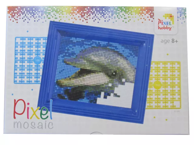 Mini-Pixelhobby / Pixel mosaic Geschenkset Delphin