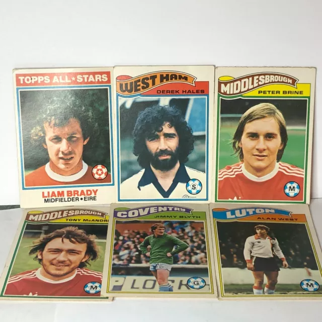 6 Vintage Topps all star football cards 1970s