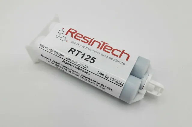 ResinTech RT125-DS-050 RT125 2 parti resina epossidica 50 ml nero con ugelli di miscelazione
