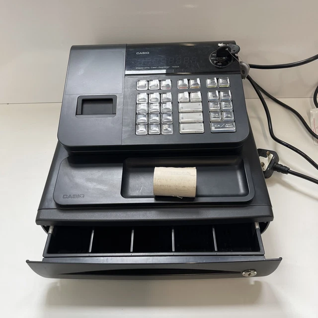 Casio 140-CR Registratore di cassa fino al nero con chiavi e rulli