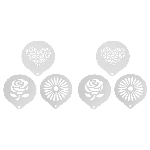 6 pz stencil per caffè modello biscotto stencil per cupcake stencil per ghiaccio