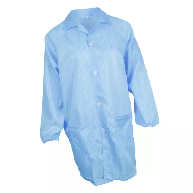 Unisex ESD-Safe Anti-Static Premium Lab Jacket Coat Clothing Blue M