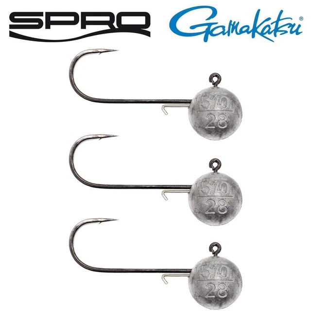 Spro Jighead HD 90 | 3 Stk. Gamakatsu Jighaken Jigköpfe Rund Bleikopf Jig Round