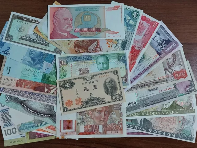 Lot of 30 Different . Foreign PAPER MONEY BANKNOTES WORLD CURRENCY