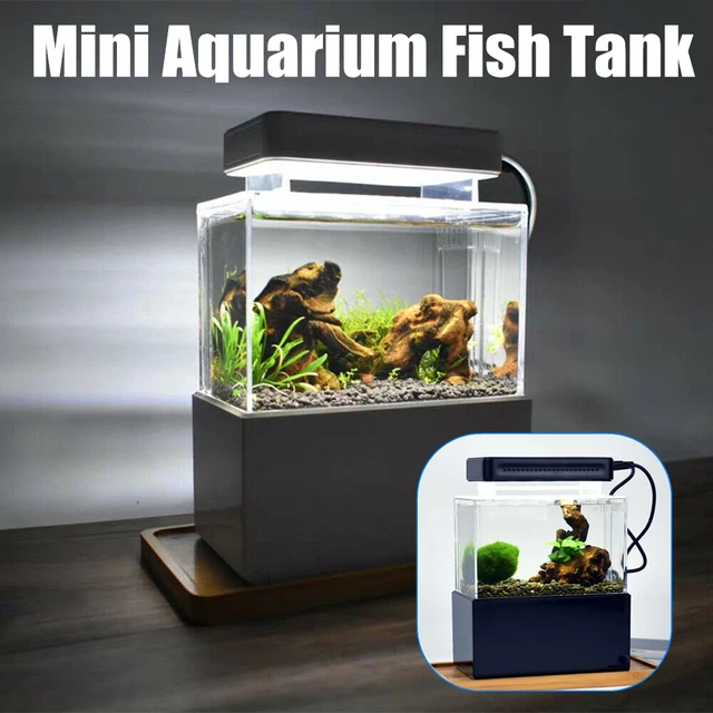Air Pump Betta Small LED Lamp Desktop Mini Fish Tank Aquarium Water Filtration🔥