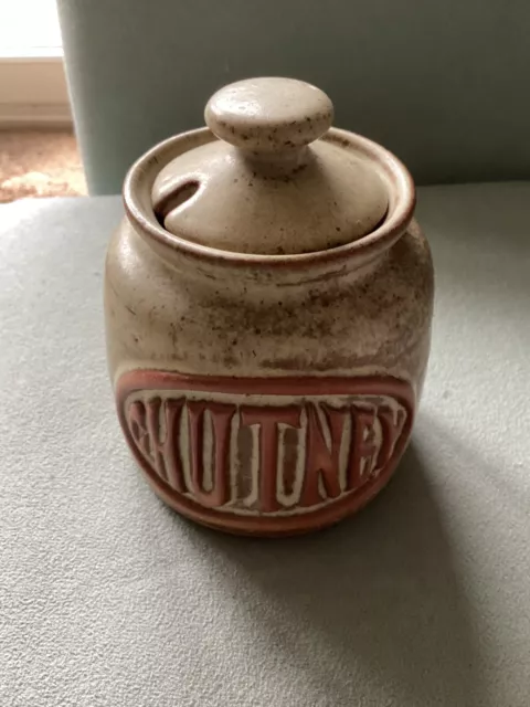 Vintage Tremar Cornish Studio Pottery Stoneware Chutney Jar Lidded Pot Jar